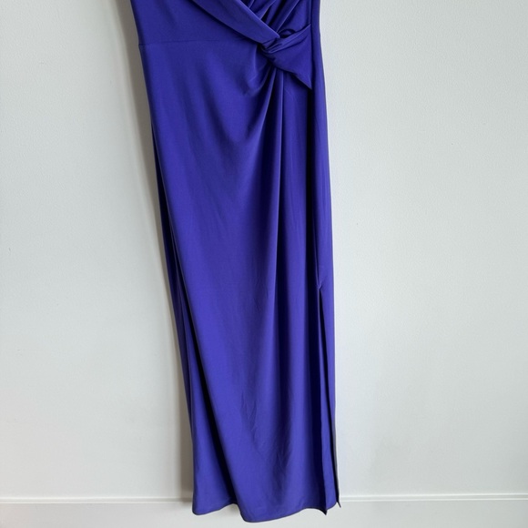 NWT Lauren Ralph Lauren Purple Jersey Off The Shoulder Column Gown Dress Size 0 - Picture 4 of 9